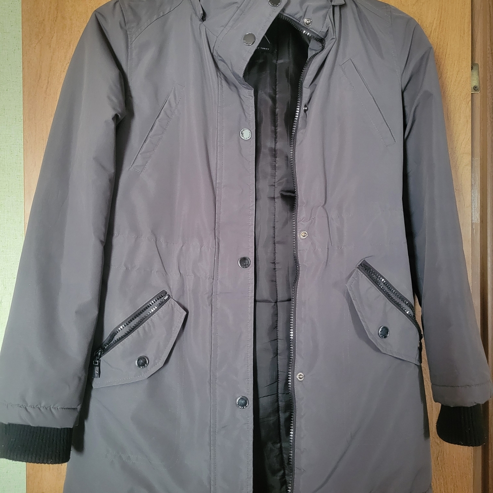 Men's Gray Hooded Winter Coat - Lightweight Insulated Jacket